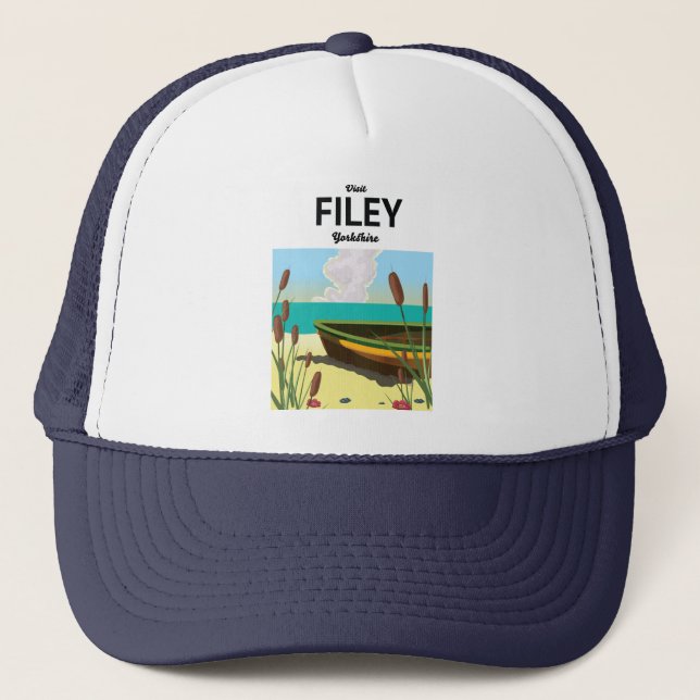 Filey, Yorkshire Seaside travel poster Trucker Hat (Front)