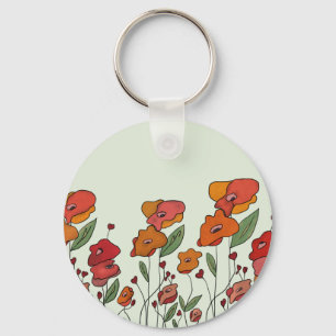 filigranes Mohnfeld Key Ring