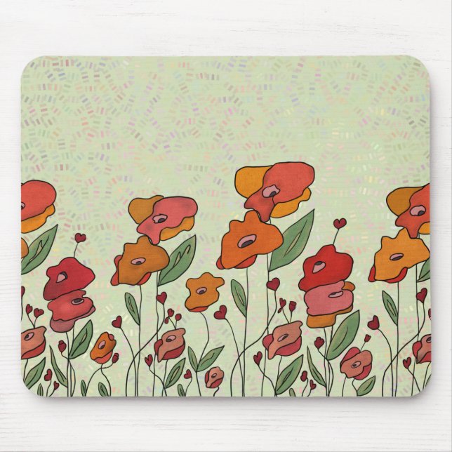 Filigranes Mohnfeld  Mouse Pad (Front)