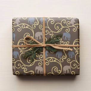 Filigree and Elephants Wrapping Paper