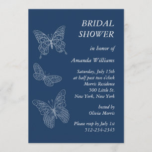 Filigree Butterfly Bridal Shower (teal) Invitation