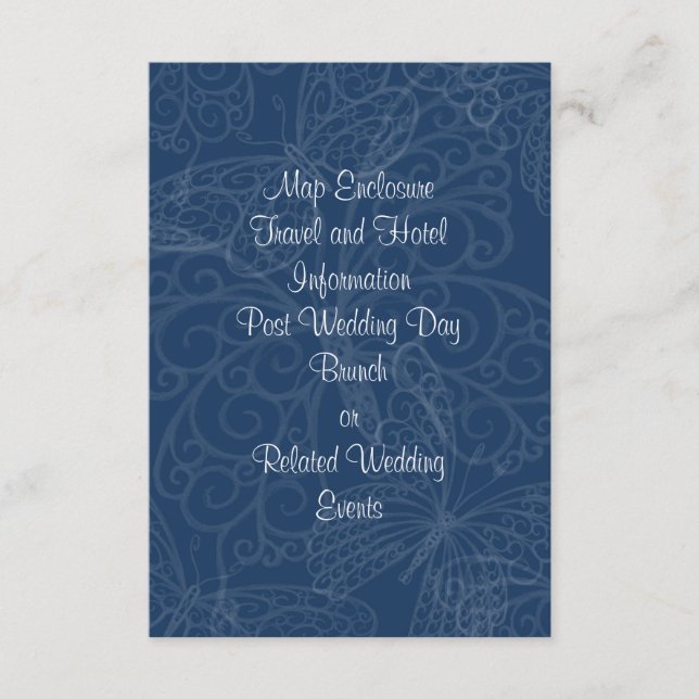 Filigree Butterfly Enclosure Card in Teal (Front)