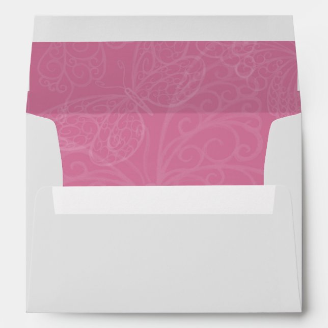 Filigree Butterfly Envelope in Pink (Back (Bottom))