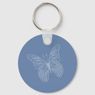 Filigree Butterfly Key Chain in Blue