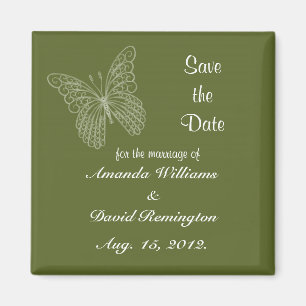 Filigree Butterfly Save The Date Magnet