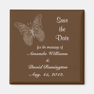 Filigree Butterfly Save The Date Magnet