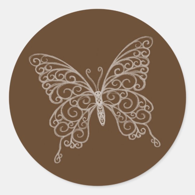 Filigree Butterfly Sticker (Front)