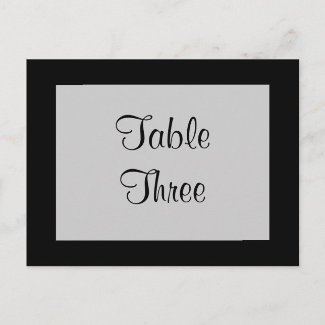Filigree Butterfly Table Number (black) Postcard (Front)