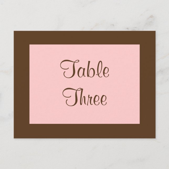 Filigree Butterfly Table Number (brown) Postcard (Front)