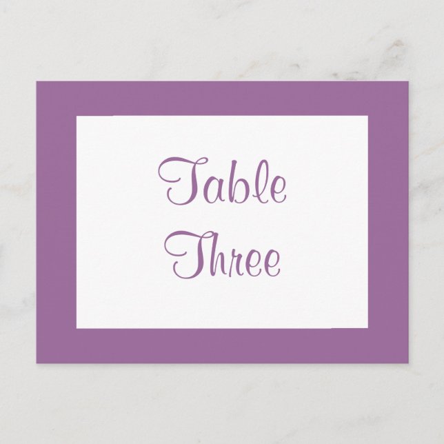 Filigree Butterfly Table Number (purple) Postcard (Front)