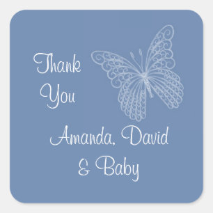 Filigree Butterfly Thank You Sticker