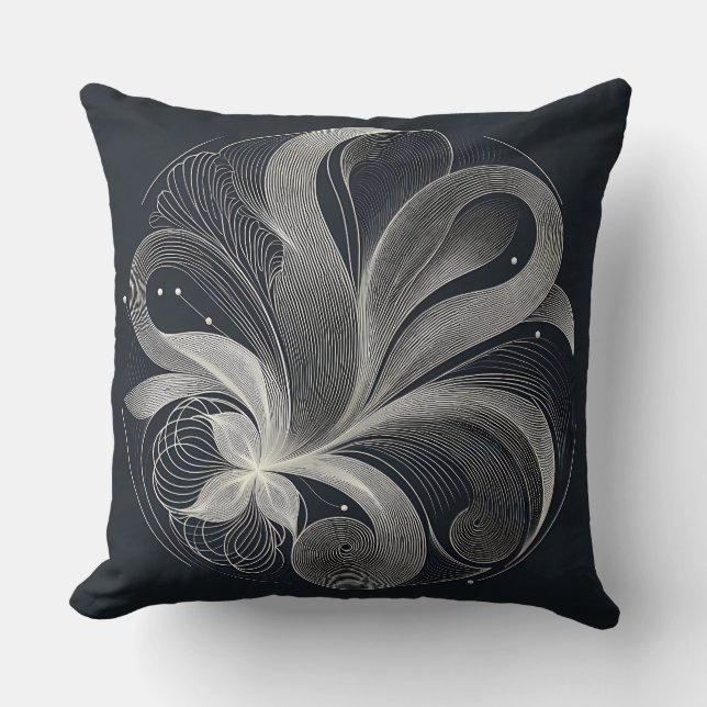 Filigree Flow Circle Cushion (Front)