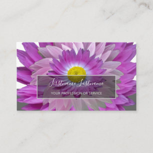 Filigree flower bouquet with pink blossoms business card