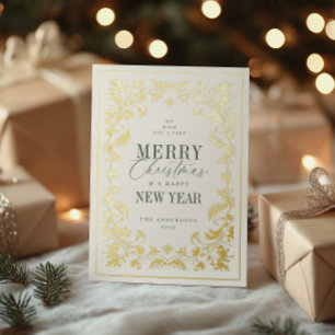 Filigree Frame Foil Holiday Card