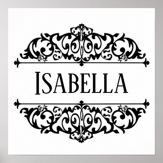 Filigree frame personalised name  poster (Front)