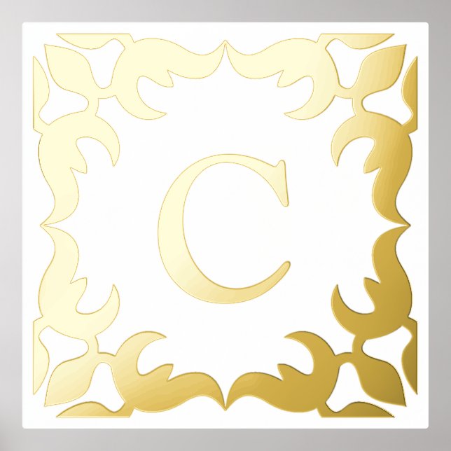 Filigree Framed Monogram Foil Prints (Front)
