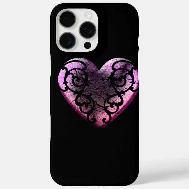 Filigree Goth Pink Heart Case-Mate iPhone Case (Back)
