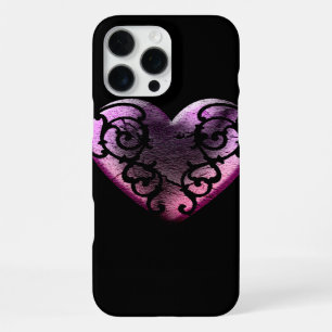 Filigree Goth Pink Heart iPhone Case