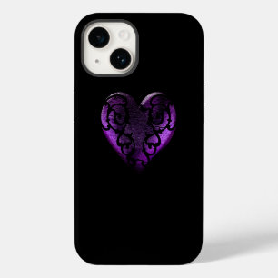 Filigree Goth Purple Heart iPhone Case