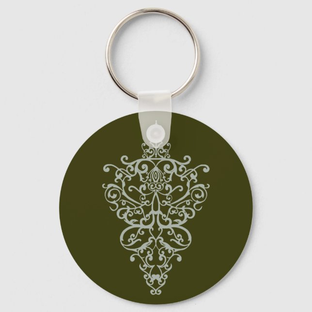 filigree green key ring (Front)