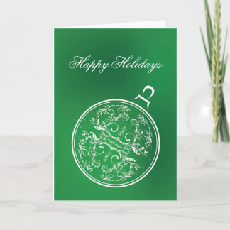 Filigree Green Ornament Holiday Card