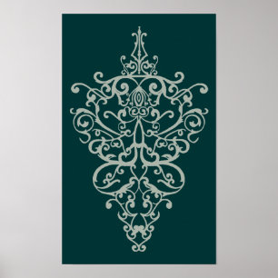 filigree green poster