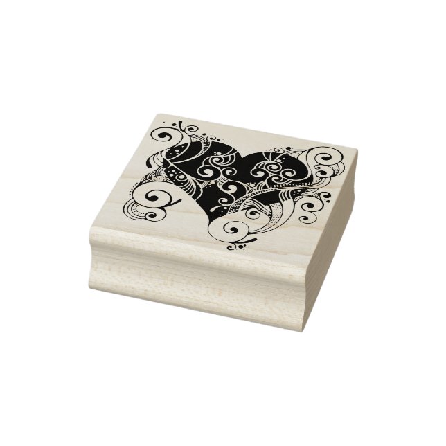 filigree heart silhouette art stamp (Stamp)