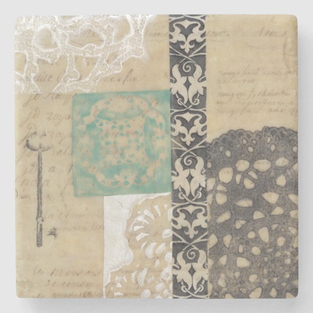 Filigree & Key II Stone Coaster (Front)