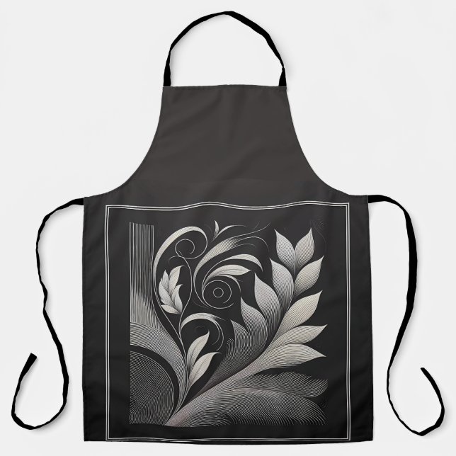 Filigree Leaf Frame Apron (Front)