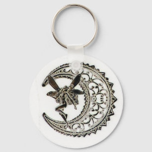 Filigree Moon Fairy Key Ring