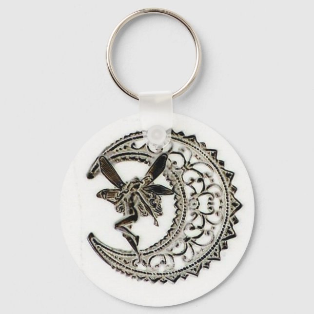 Filigree Moon Fairy Key Ring (Front)