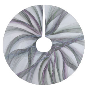 Filigree Motions Modern Abstract Swinging Fractal Brushed Polyester Tree Skirt