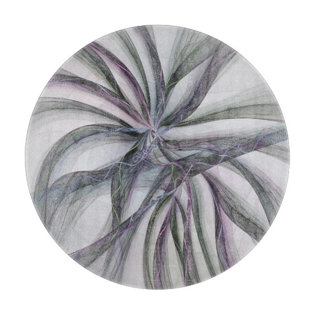 Filigree Motions Modern Abstract Swinging Fractal Cutting Board (Front)