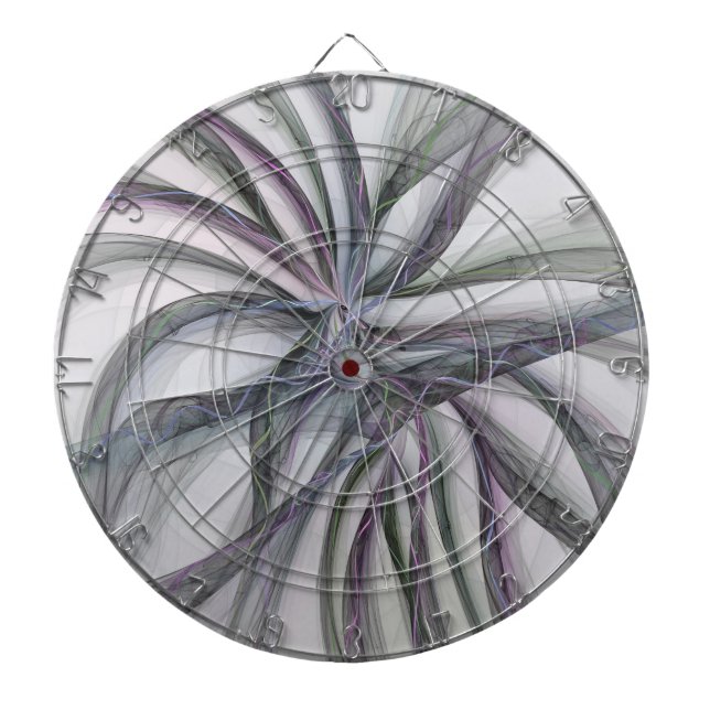 Filigree Motions Modern Abstract Swinging Fractal Dartboard (Front)