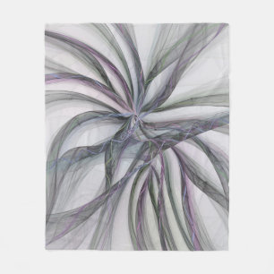 Filigree Motions Modern Abstract Swinging Fractal Fleece Blanket