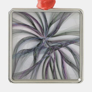 Filigree Motions Modern Abstract Swinging Fractal Metal Ornament