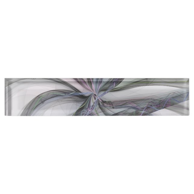 Filigree Motions Modern Abstract Swinging Fractal Nameplate (Front)
