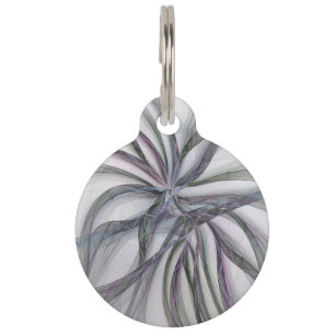 Filigree Motions Modern Abstract Swinging Fractal Pet Tag