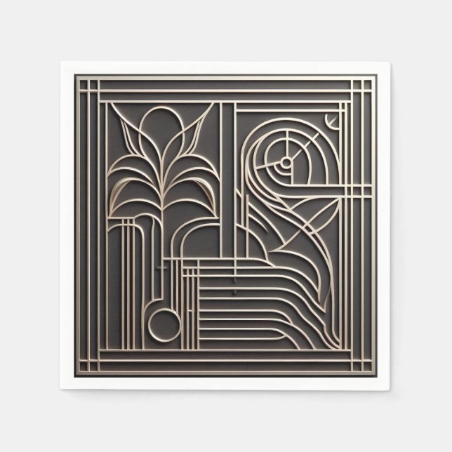 Filigree Nature Lines Napkin (Front)