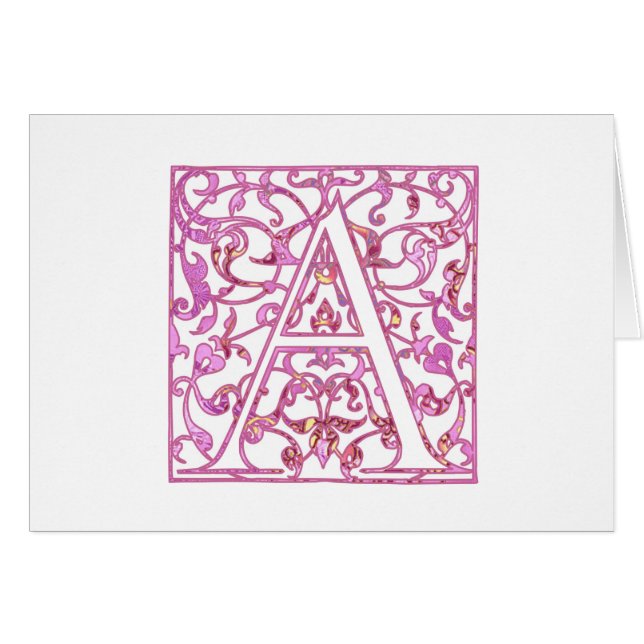Filigree Pink A Monogram (Front Horizontal)