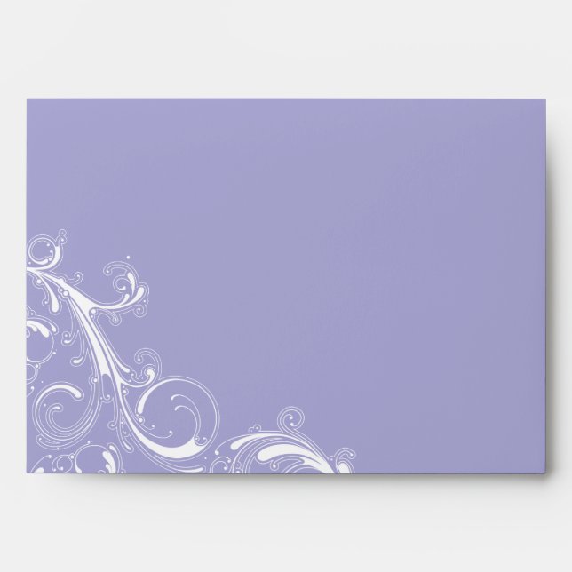 Filigree Swirl Lavender 5x7 A7 Envelopes (Front)