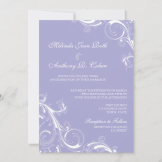 Filigree Swirl Lavender Invitation