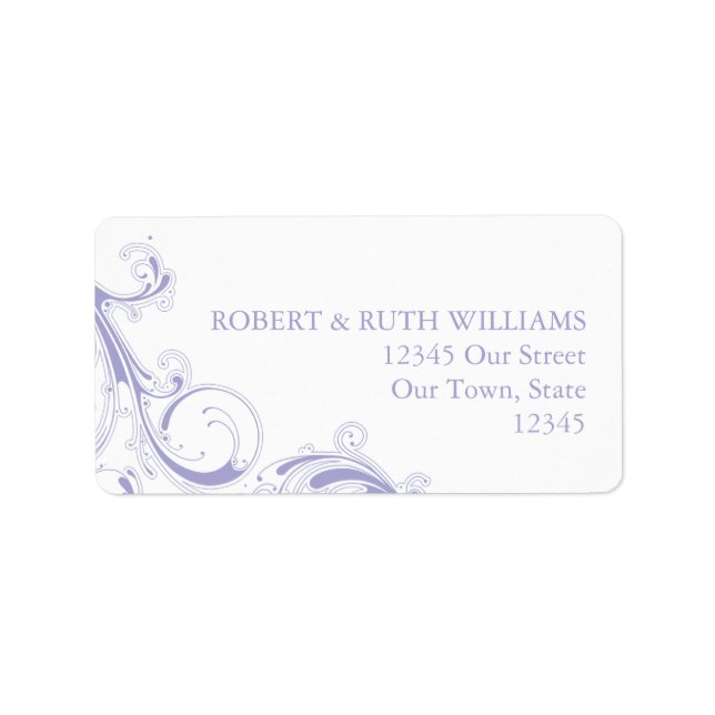 Filigree Swirl Lavender Label (Front)