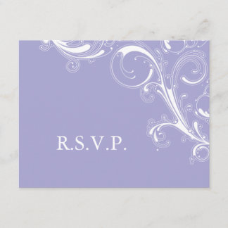 Filigree Swirl Lavender RSVP Card