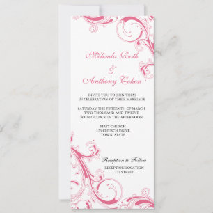 Filigree Swirl Pink Invitation