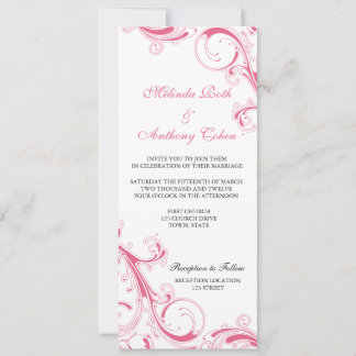 Filigree Swirl Pink Invitation