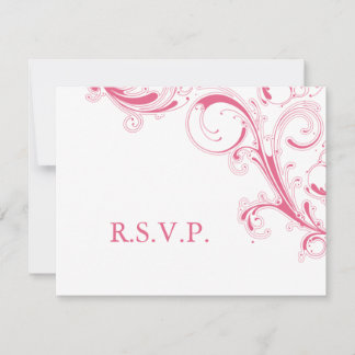 Filigree Swirl Pink RSVP Card