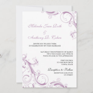 Filigree Swirl Violet Invitation