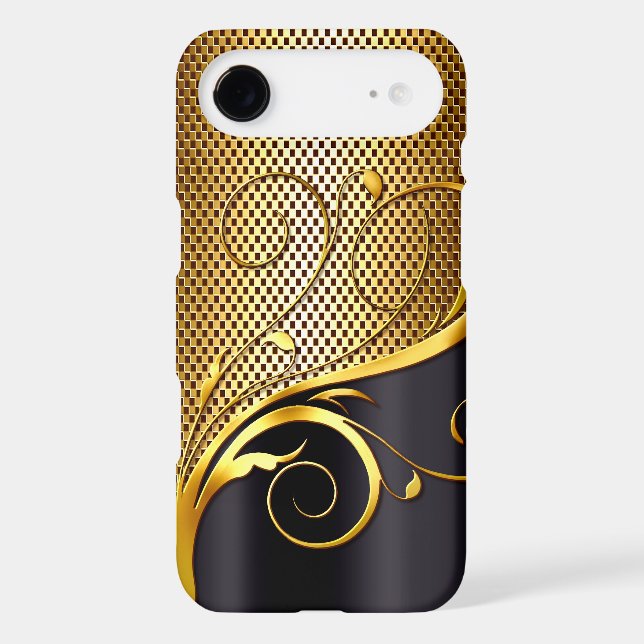 Filigree Vines Perforated Metal | gold black Case-Mate iPhone Case (Back)