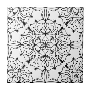 Filigree Wreath Ceramic Tile - Choose Your Color